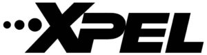 black xpel logo on white background